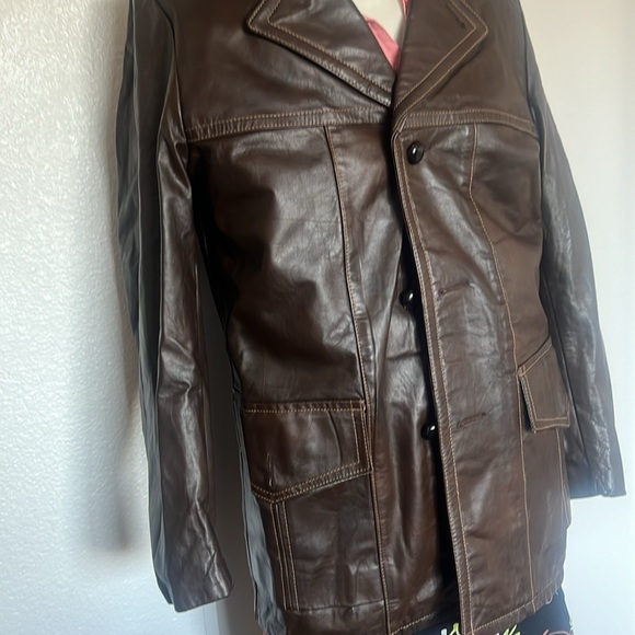 Vintage Kurland Men's Brown  jacket Leather removible Insulated EUC size Large - Picture 3 of 11